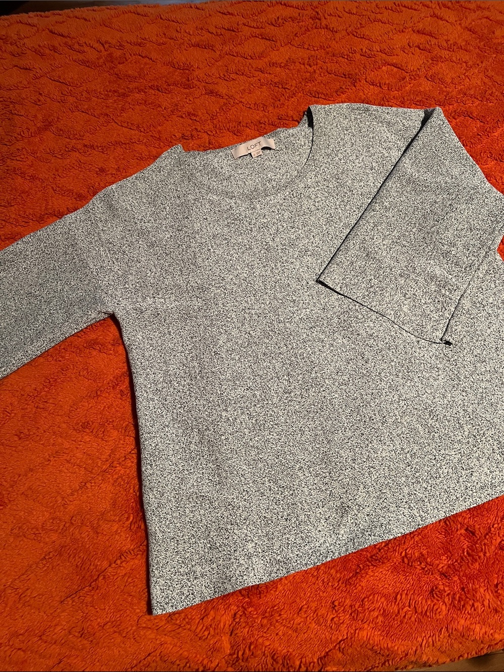 LOFT Marled Gray Crewneck Sweater